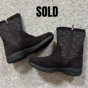 Lands End quilted winter boots brown size 11